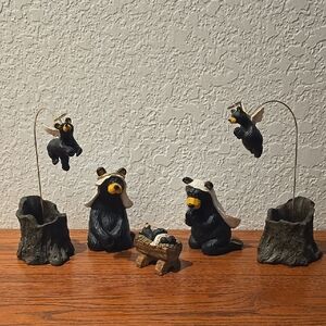 Beartivity Bearfoots Jeff Fleming 7 Piece Nativity Set Numbered
